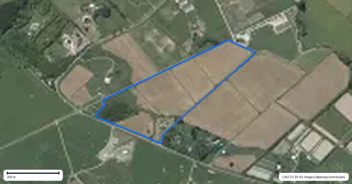 Property context map for 71 Hautere Cross Road, Te Horo, Otaki
