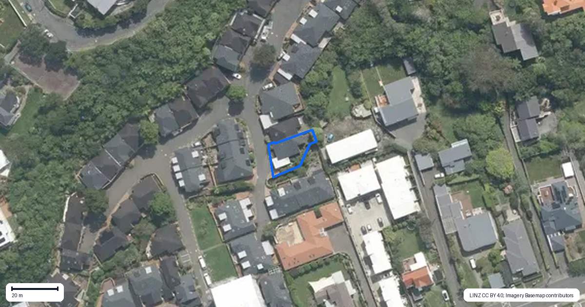 Property context map for 53 Futuna Close, Karori, Wellington