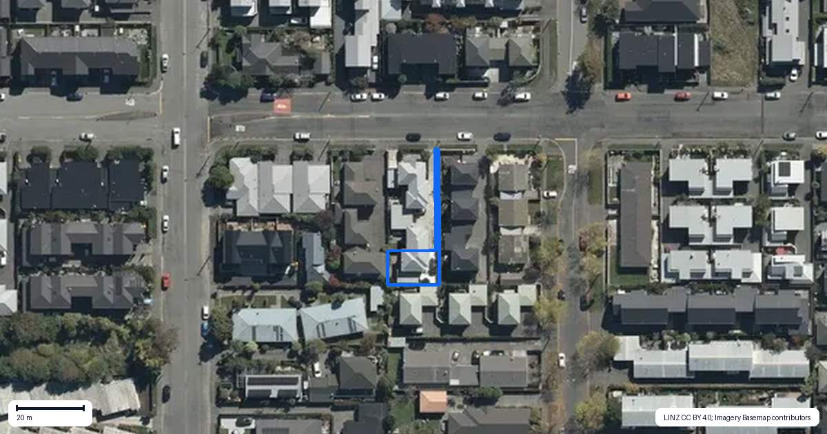 Property context map for 76C Canon Street, St Albans, Christchurch