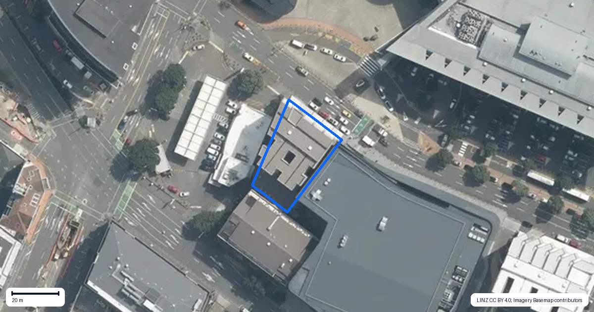 Property context map for 1C/42 Cable Street, Te Aro, Wellington