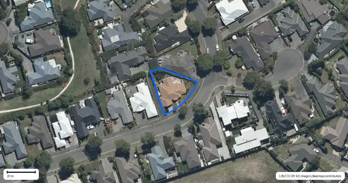 Property context map for 20 Pohutukawa Crescent, Parklands, Christchurch