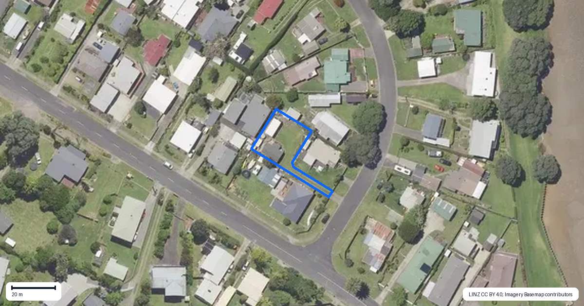 Property context map for 1A Roretana Drive, Athenree, Waihi Beach