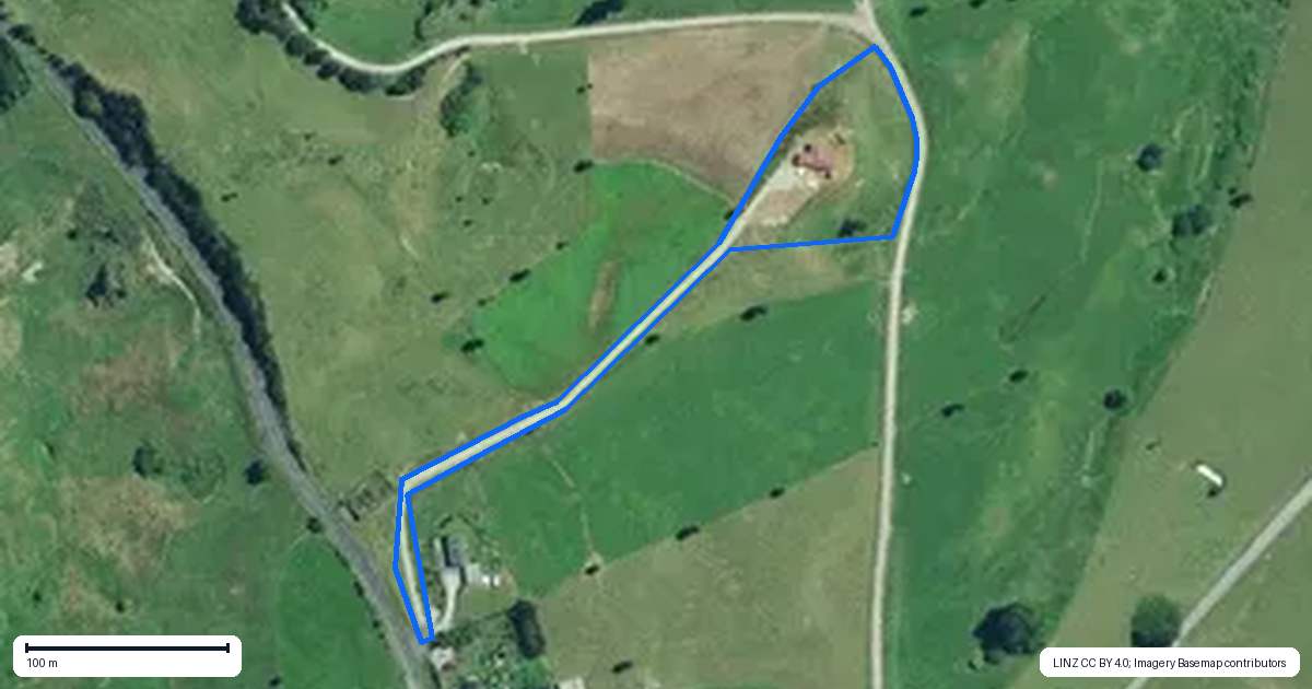 Property context map for 840 Troopers Road, Te Kuiti