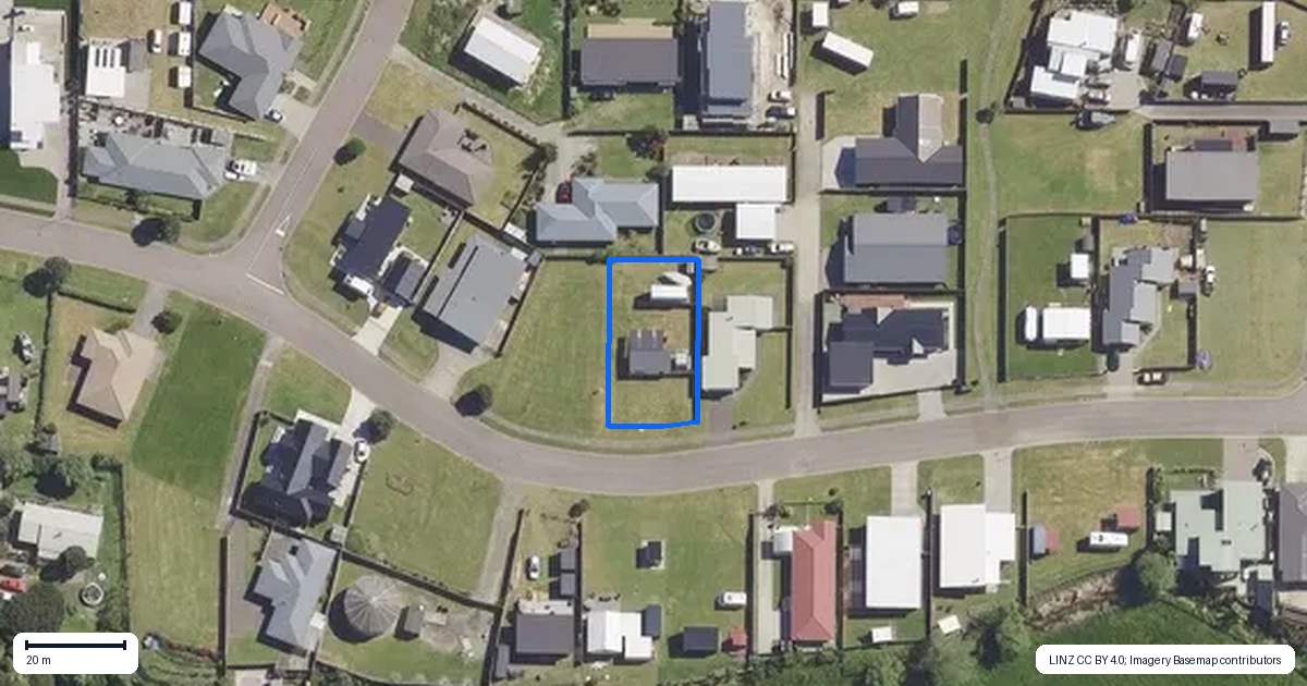 Property context map for 43 Arakotipu Boulevard, Waiotahe, Opotiki