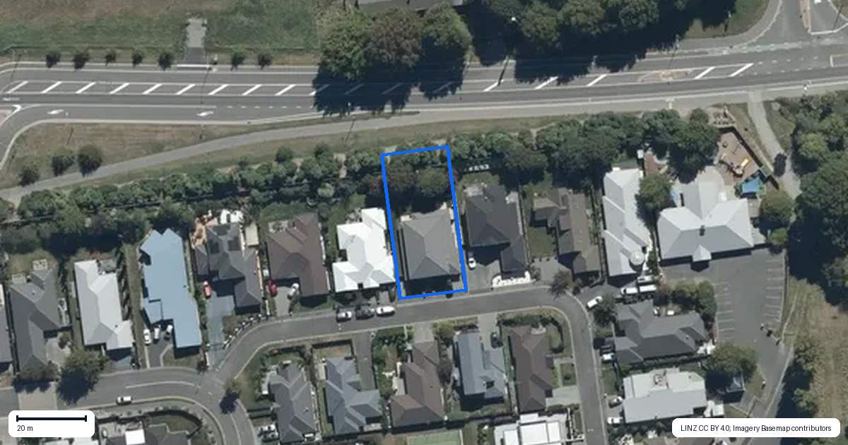 Property context map for 7 Springbrook Lane, Northwood, Christchurch