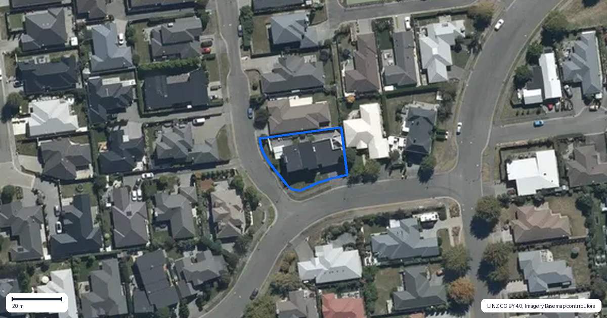 Property context map for 2 Brookwater Avenue, Northwood, Christchurch