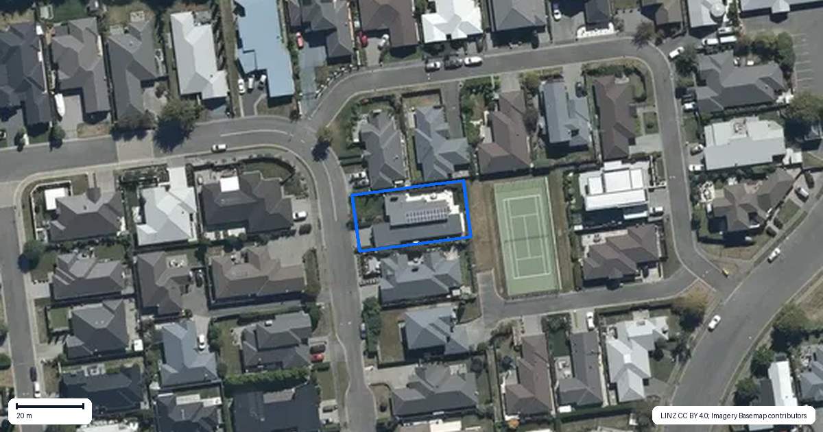 Property context map for 12 Brookwater Avenue, Northwood, Christchurch