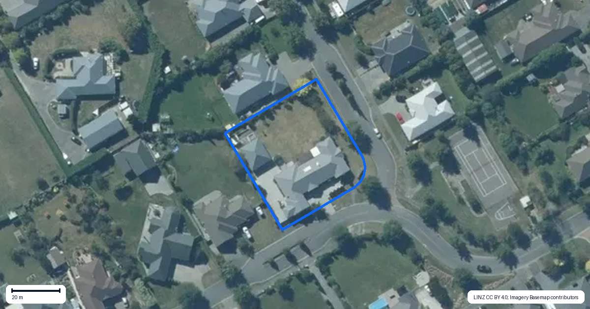 Property context map for 36 Oak Tree Lane, Rolleston