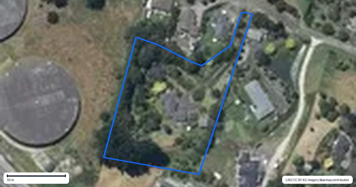 Property context map for 23 Dickens Lane, Otamatea, Whanganui