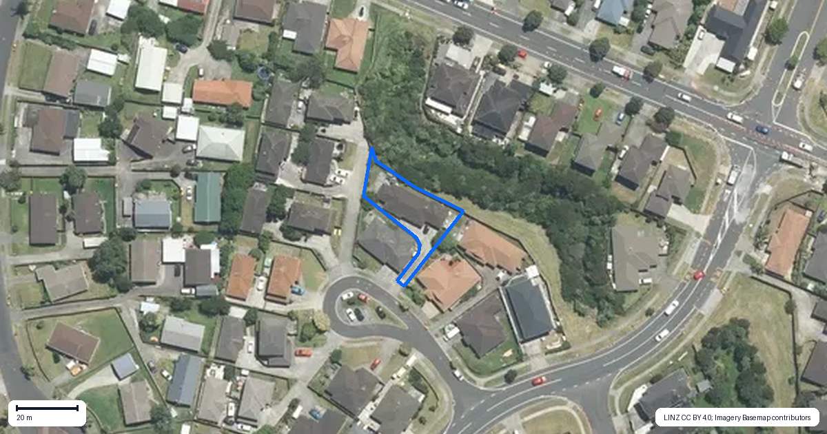 Property context map for 5A Orbit Place, Flat Bush, Auckland