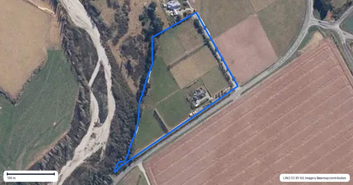Property context map for 2185 Arundel Rakaia Gorge Road, Mayfield, Ashburton