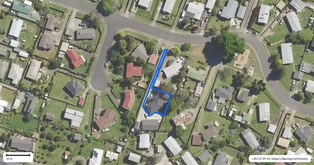 Property context map for 20 Ben Keys Street, Te Puke