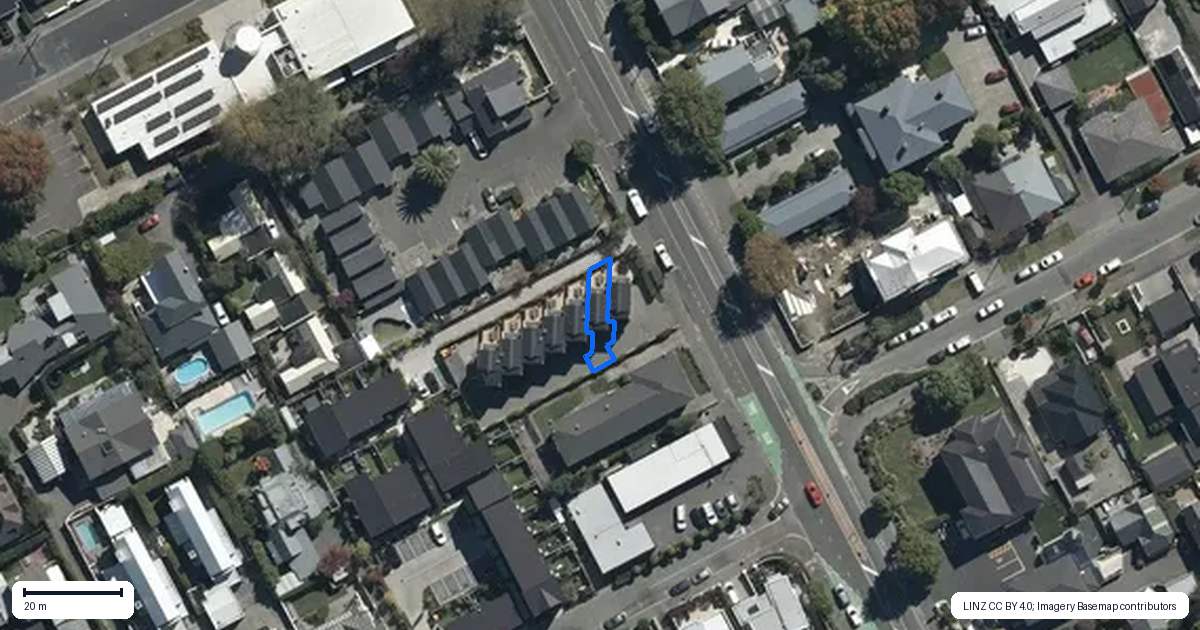 Property context map for 123A Papanui Road, Merivale, Christchurch