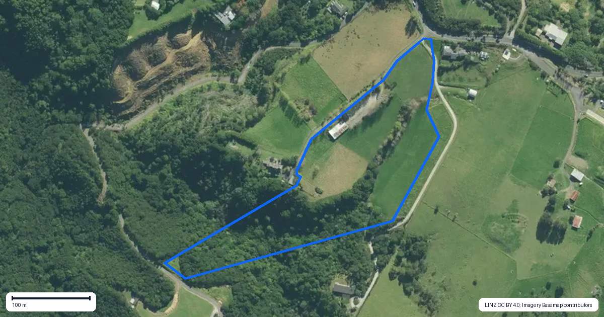 Property context map for 1036 Cove Road, Langs Beach, Waipu