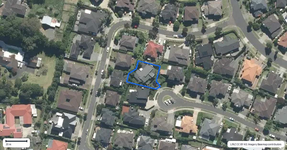 Property context map for 17 Chard Place, Flat Bush, Auckland