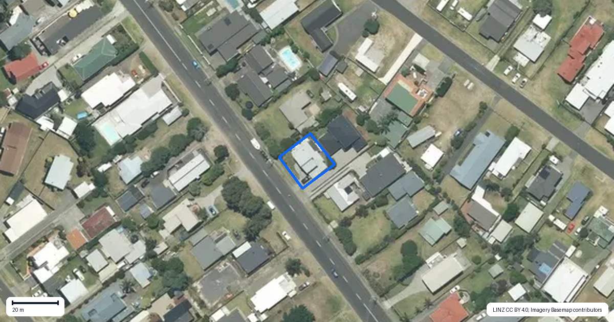 Property context map for 208A Ocean Road, Whangamata