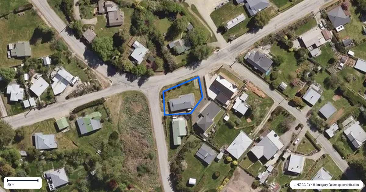Property context map for 15 Ness Street, Naseby