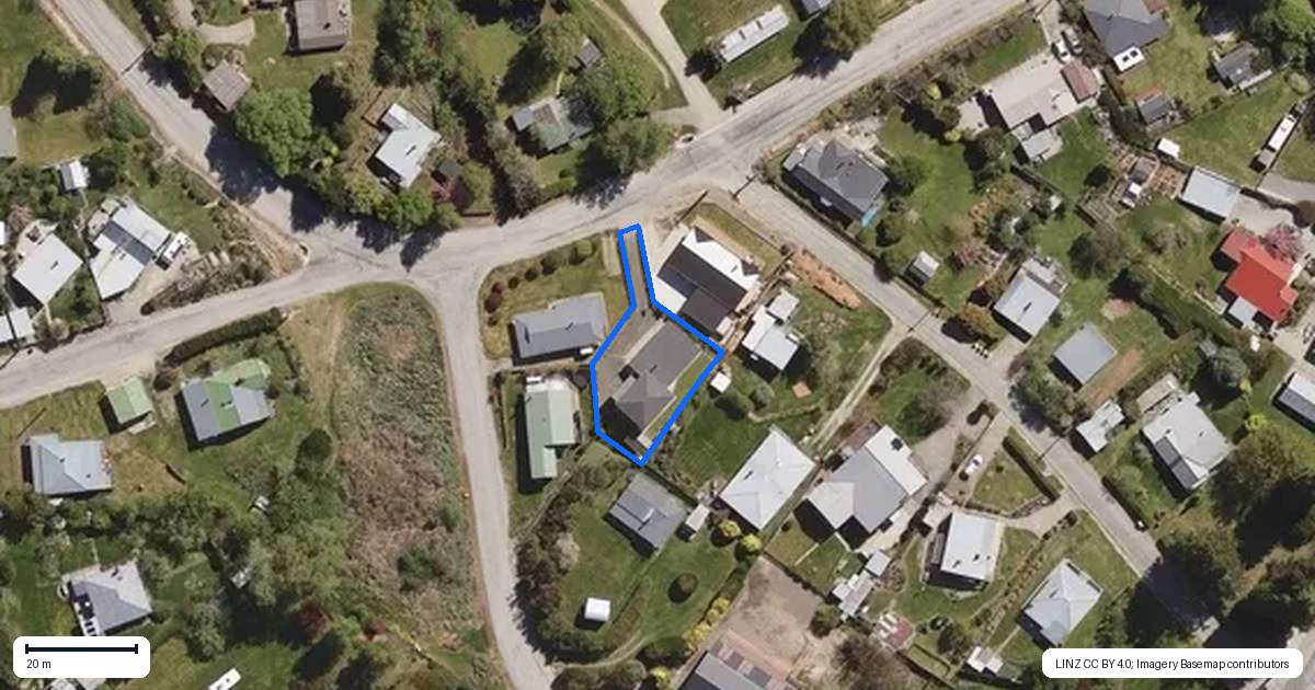 Property context map for 13 Ness Street, Naseby