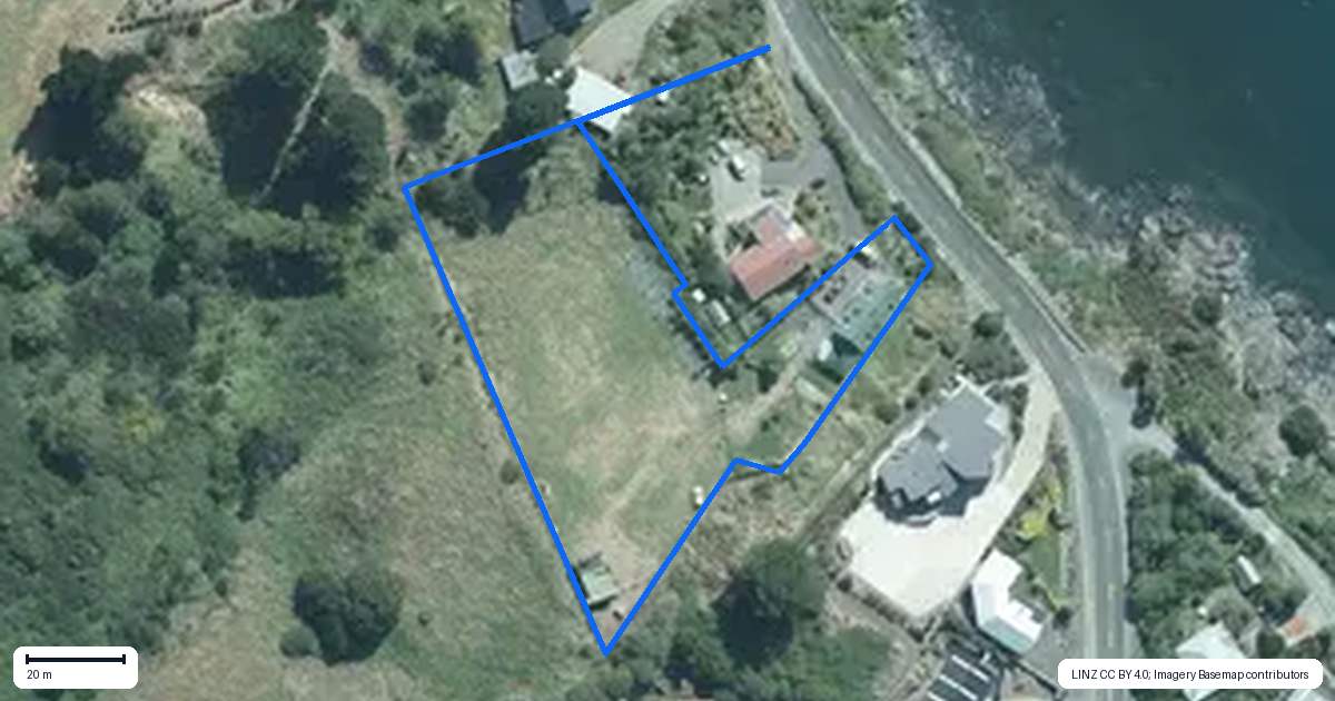 Property context map for 14 Marine Parade, Bluff