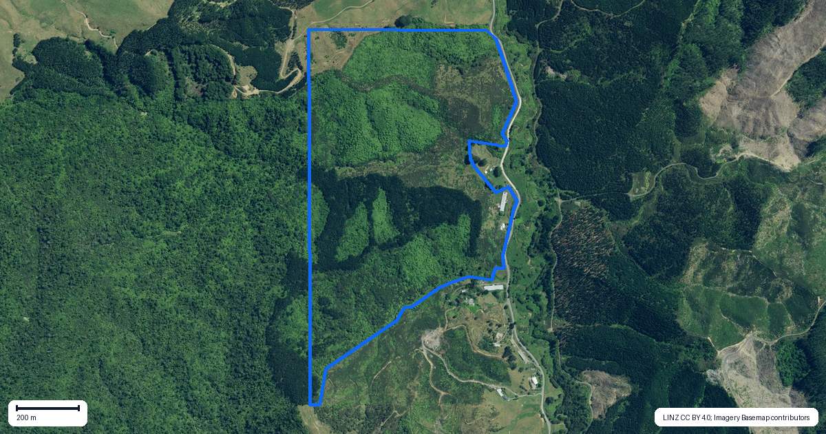 Property context map for 303 Cogswell Road, Raglan