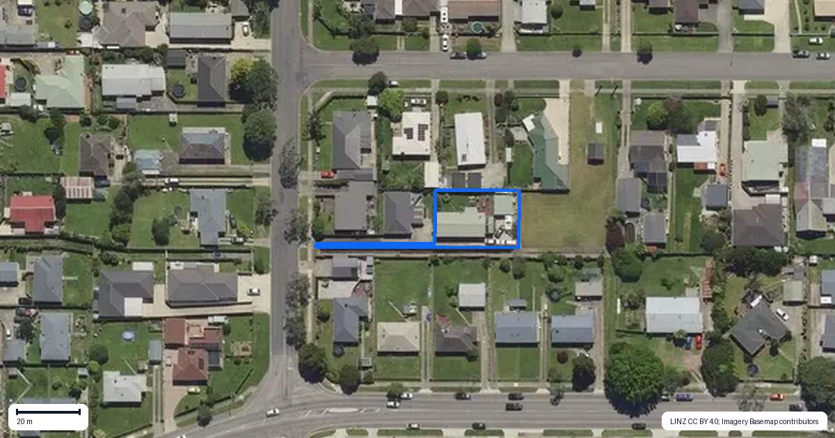 Property context map for 25 Brabant Street, Whakatane