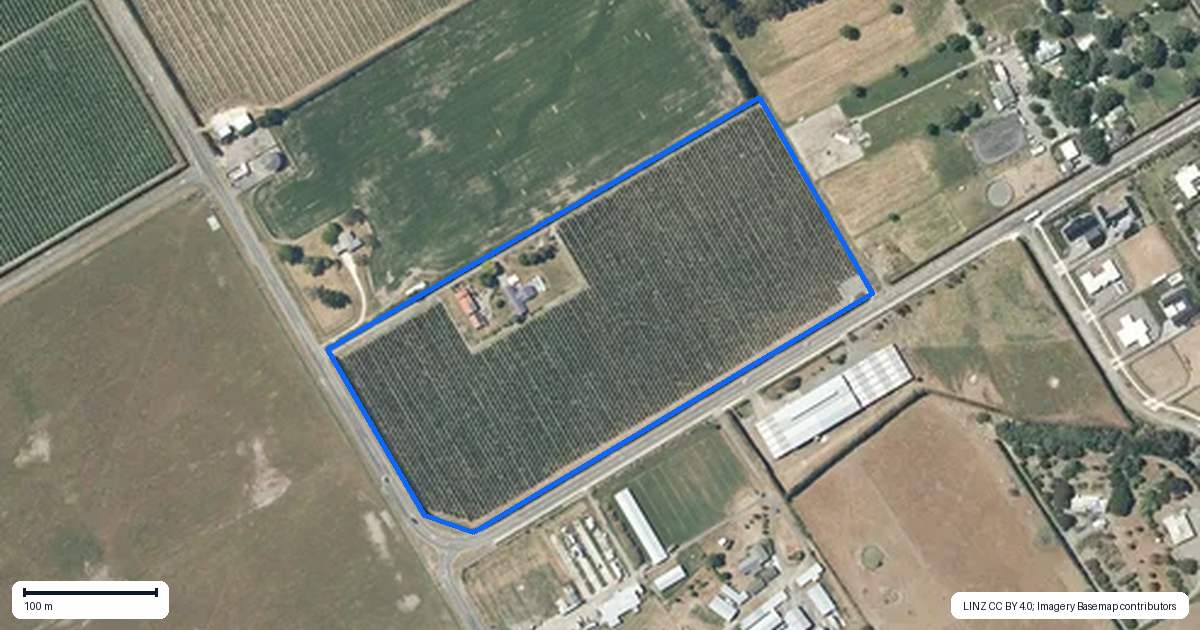 Property context map for 119 Parkhill Road, Haumoana