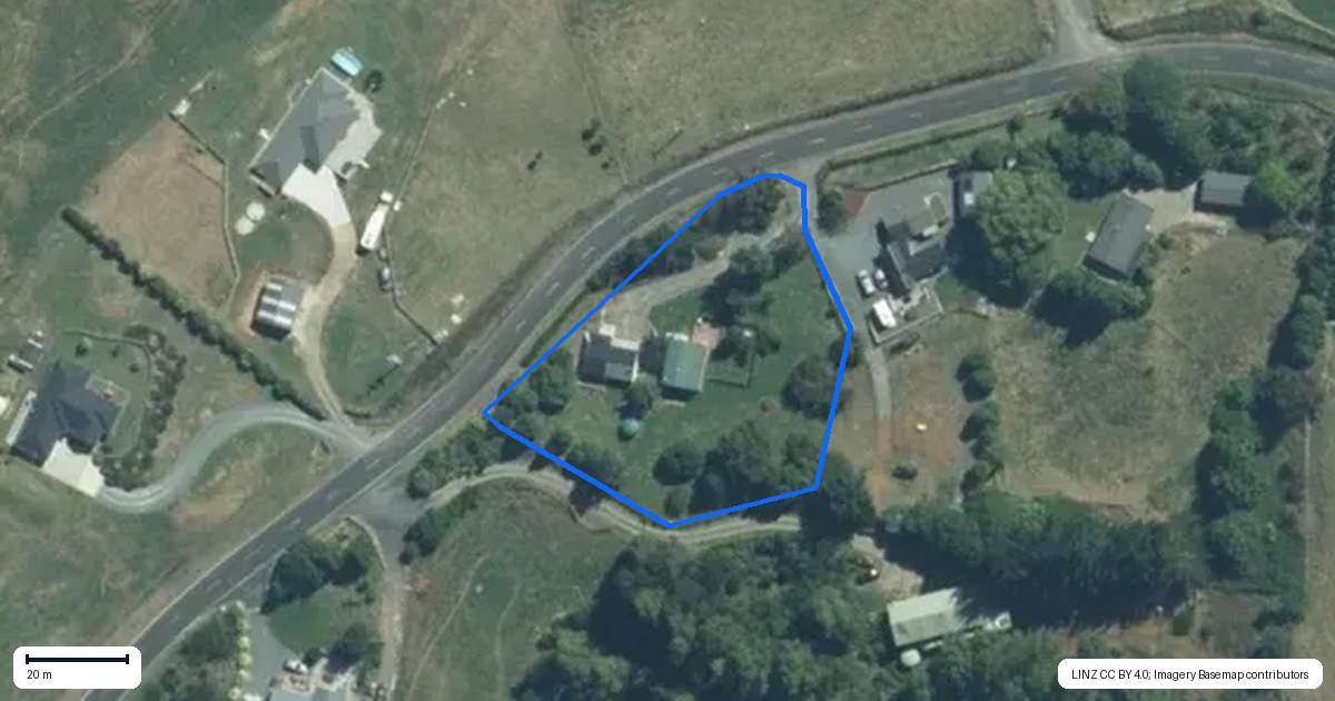 Property context map for 165 Te Tahi Road, Puketotara, Pirongia