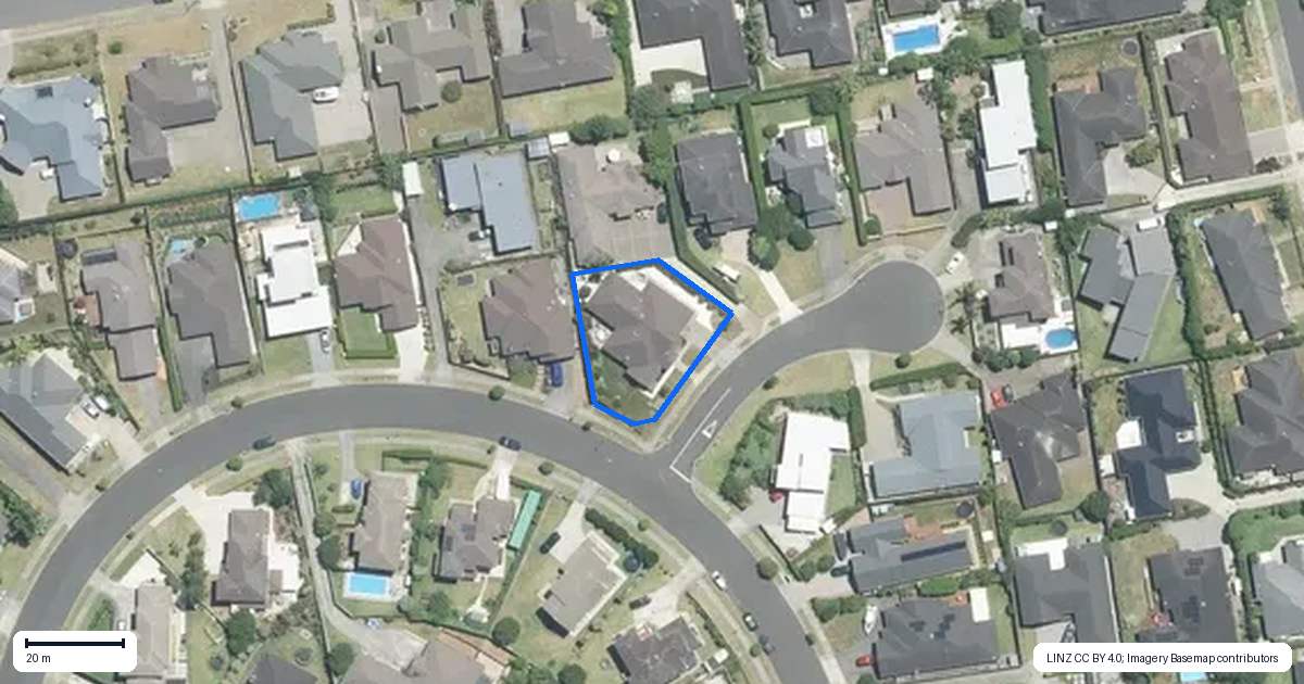 Property context map for 1 Rushland Rise, Pukekohe