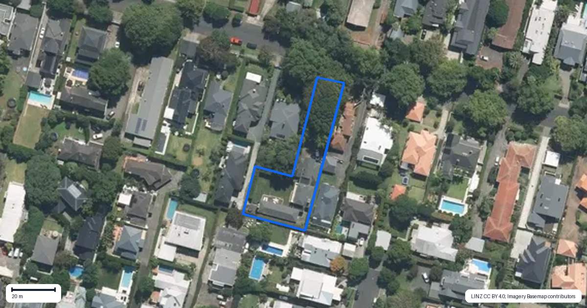 Property context map for 20 Woodside Road, Mount Eden, Auckland