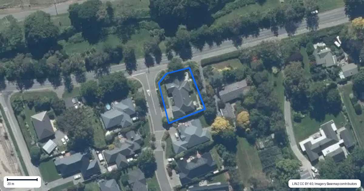 Property context map for 1 Riverside Lane, Tai Tapu