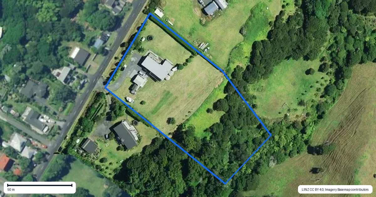 Property context map for 31 Upper Wainui Road, Raglan