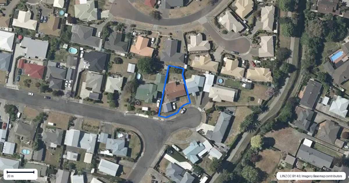 Property context map for 20 Warwick Crescent, Taradale, Napier