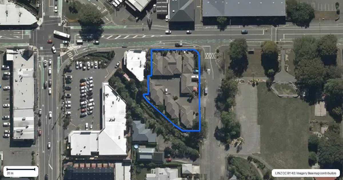 Property context map for 165B Slater Street, Richmond, Christchurch