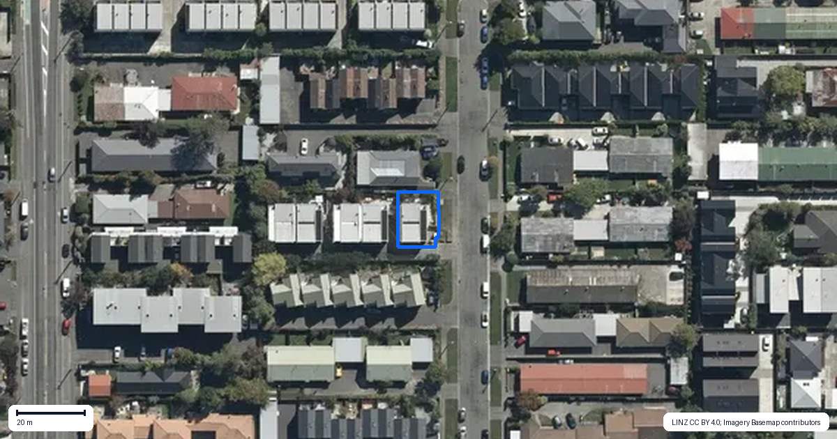 Property context map for 29A Geraldine Street, Edgeware, Christchurch