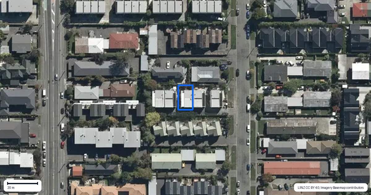Property context map for 29C Geraldine Street, Edgeware, Christchurch