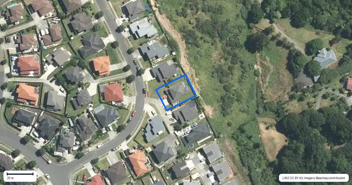 Property context map for 34 Kokako Rise, Papakura
