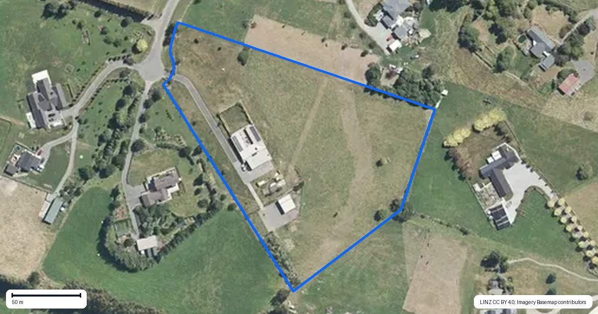 Property context map for 47 Orchard Place, Clarkville, Kaiapoi