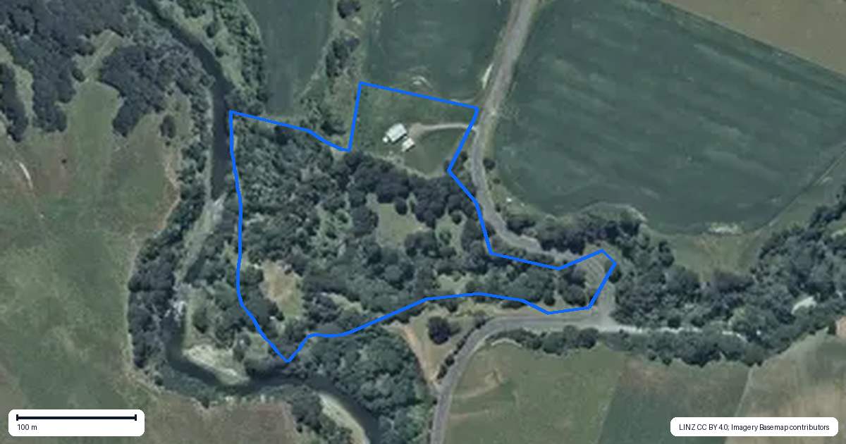 Property context map for 1597 Turakina Valley Road, Marton