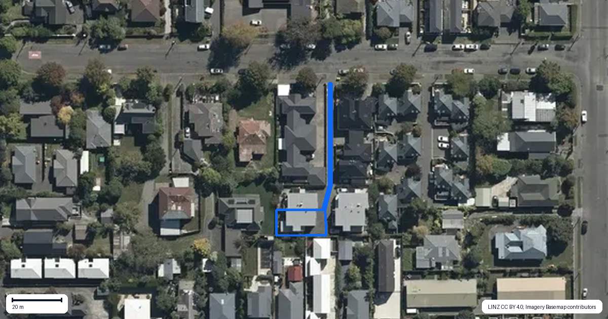 Property context map for 4/30 Eversleigh Street, St Albans, Christchurch