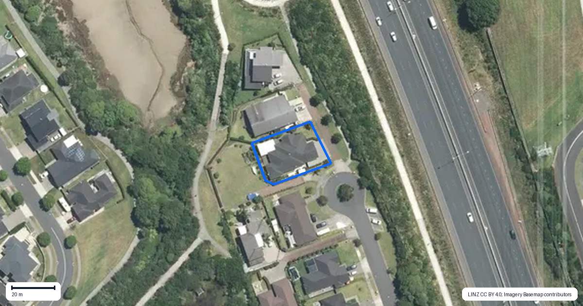 Property context map for 22 Pescara Point, Karaka, Papakura