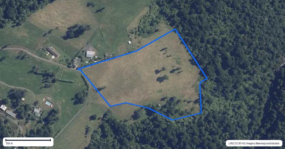 Property context map for 1039D Work Road, Whakamarama