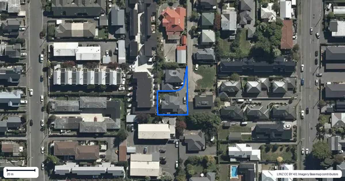 Property context map for 66C Derby Street, St Albans, Christchurch
