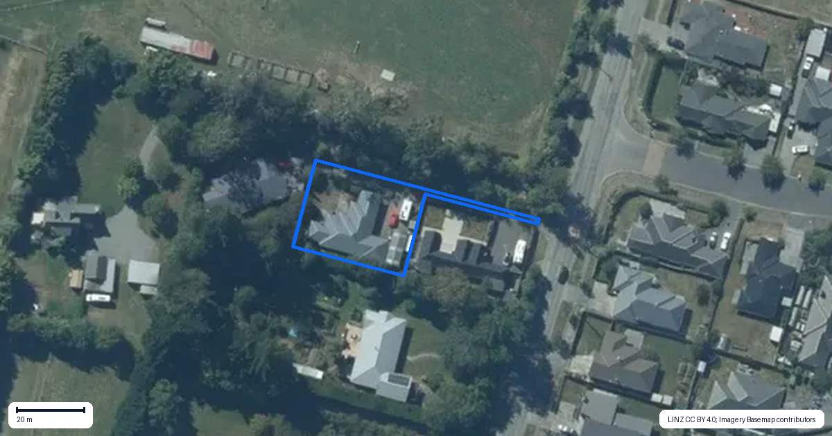 Property context map for 1315A Courtenay Road, Kirwee
