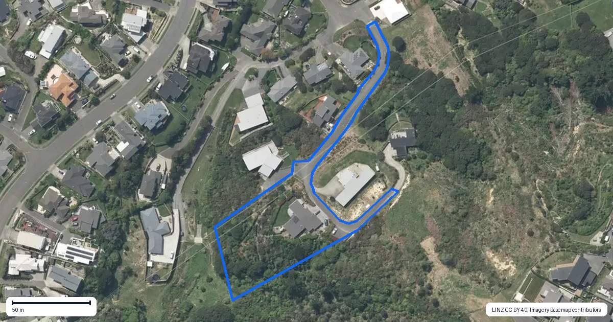 Property context map for 17 Botany Lane, Whitby, Porirua