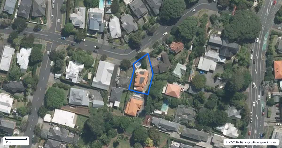 Property context map for 8 Bellevue Road, Mount Eden, Auckland