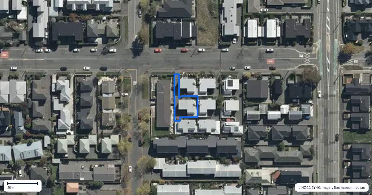 Property context map for 84A Canon Street, St Albans, Christchurch