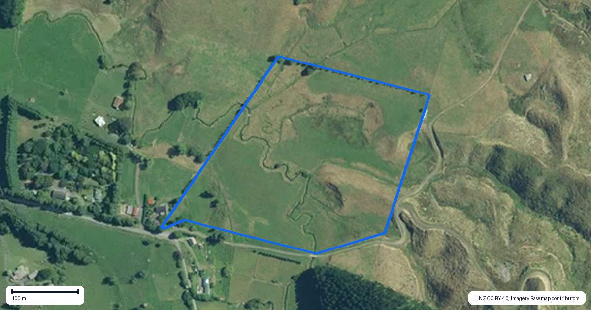 Property context map for 201 Pond Road, Raglan