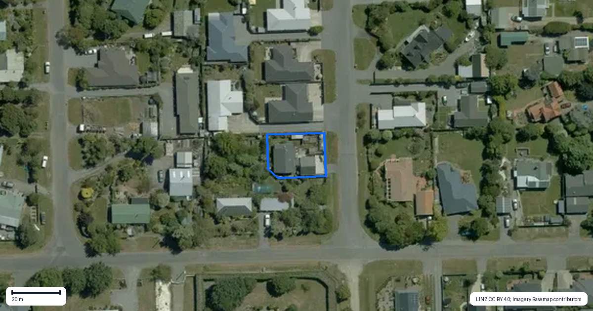 Property context map for 20 Brighton Street, Leithfield