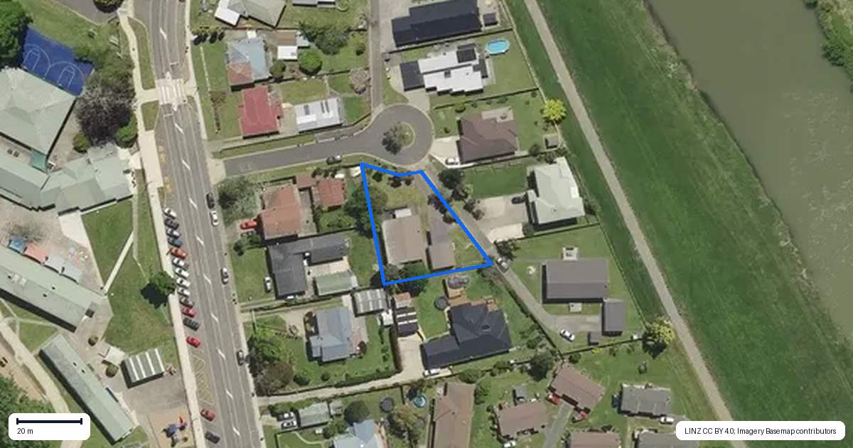 Property context map for 7 Olive Grove, Edgecumbe