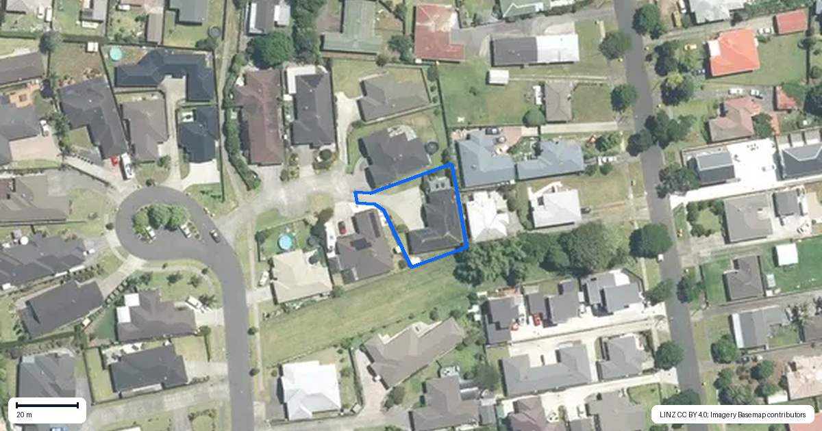 Property context map for 20 Evans Court, Pukekohe